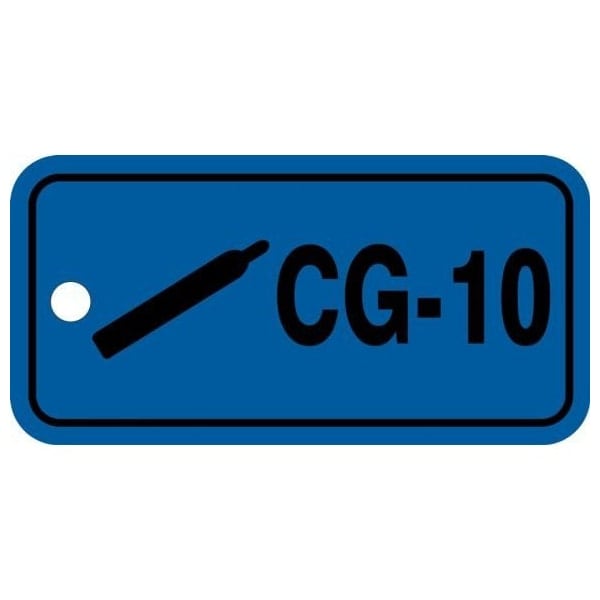 Accuform Energy Source ID Tag, CG-10 Compressed Gas, 1.5in x 3in, Plastic, 5PK TDJ710VPM - main